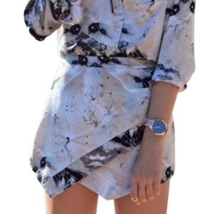 STYLESTALKER Asymmetrical Marble Mini Skirt 2